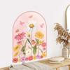 Botanical Floral Wall Decals with Geometric Arch and Text for Bedroom Living Room Home Decor