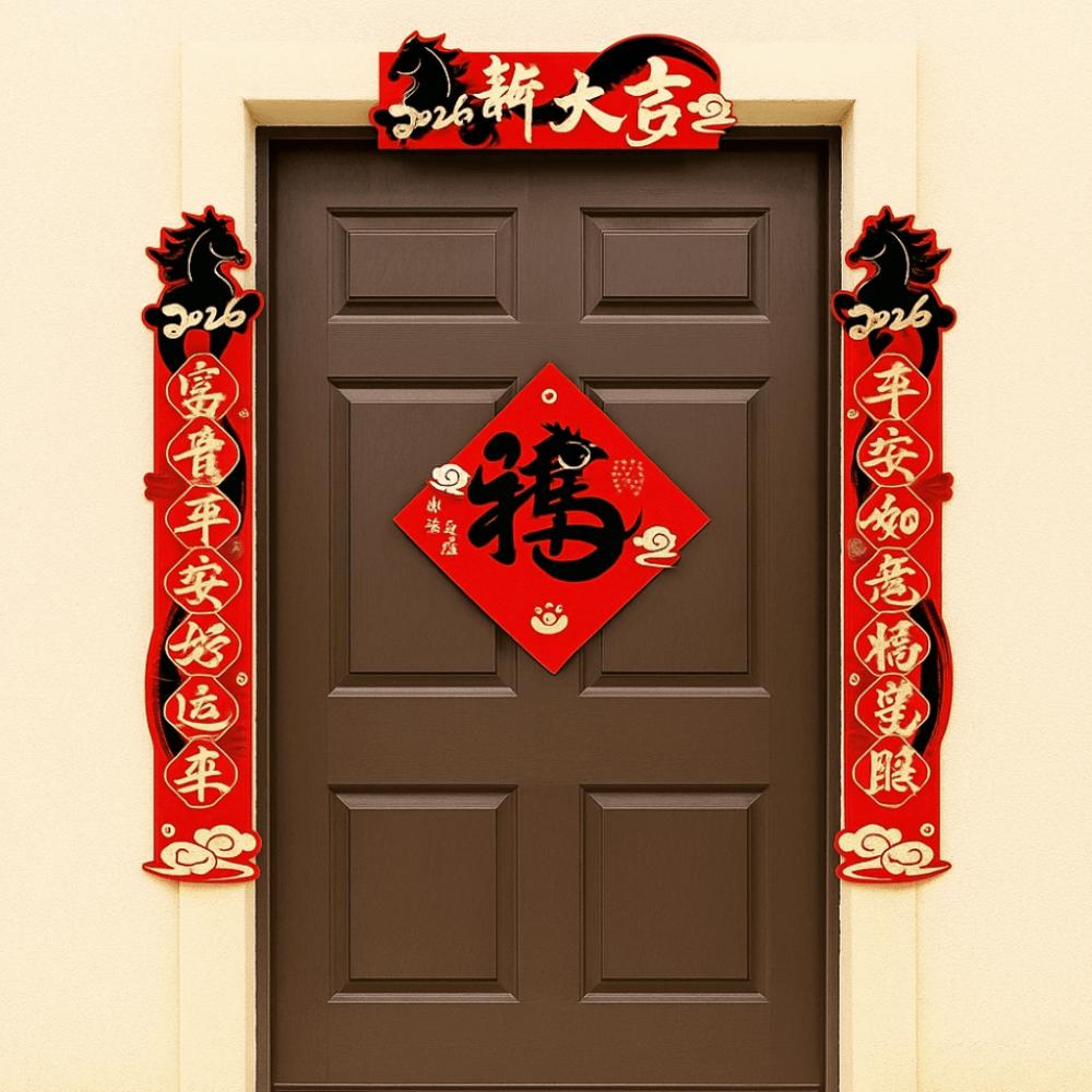 Refrigerator Magnet 2026 Horse Year Door Couplets Magnetic Couplets  Wedding Celebration