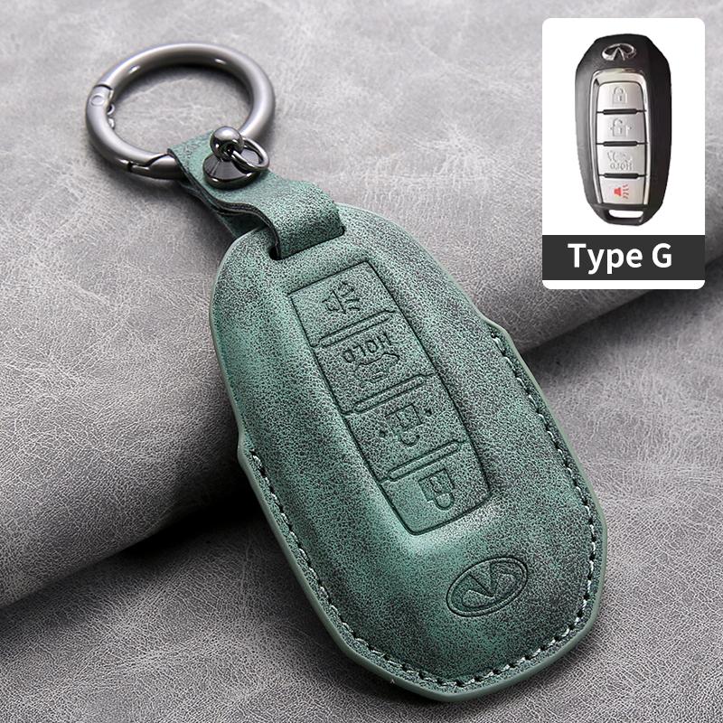 

Leather Car Key Cover Case for Infiniti Q50L QX50 QX60 QX55 Q70 Q70L Q30 QX30 QX70 ESQ XQ80 XQ60 Q60S Car Keyring Key rope