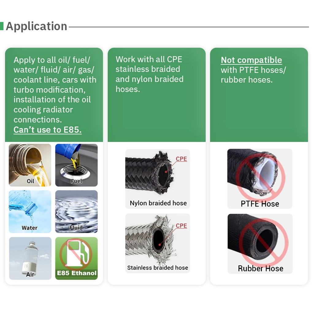 Easy Installation Stainless Steel Braided Hose Coupler 360 Degree Rotation Quick Disconnect for Auto Car Cooling Systems