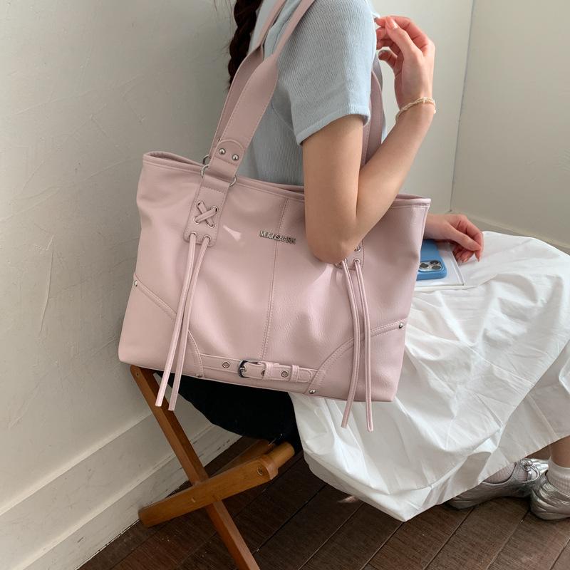 Abandoned Soil Style Portable Motorcycle Bag, New Trendy Korean Version, Retro Tote Bag, Women's High-end Large Capacity Armpit Bag