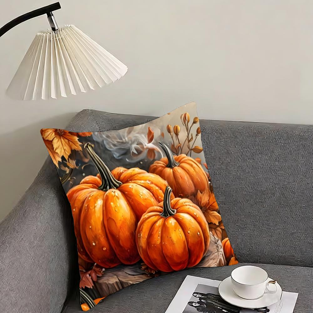 

Pumpkin Hot Cushion Cover Pillowcase Ultra Soft Skin Friendly Fabric Cloud Like Comfort Concealed Zipper 30x30cm