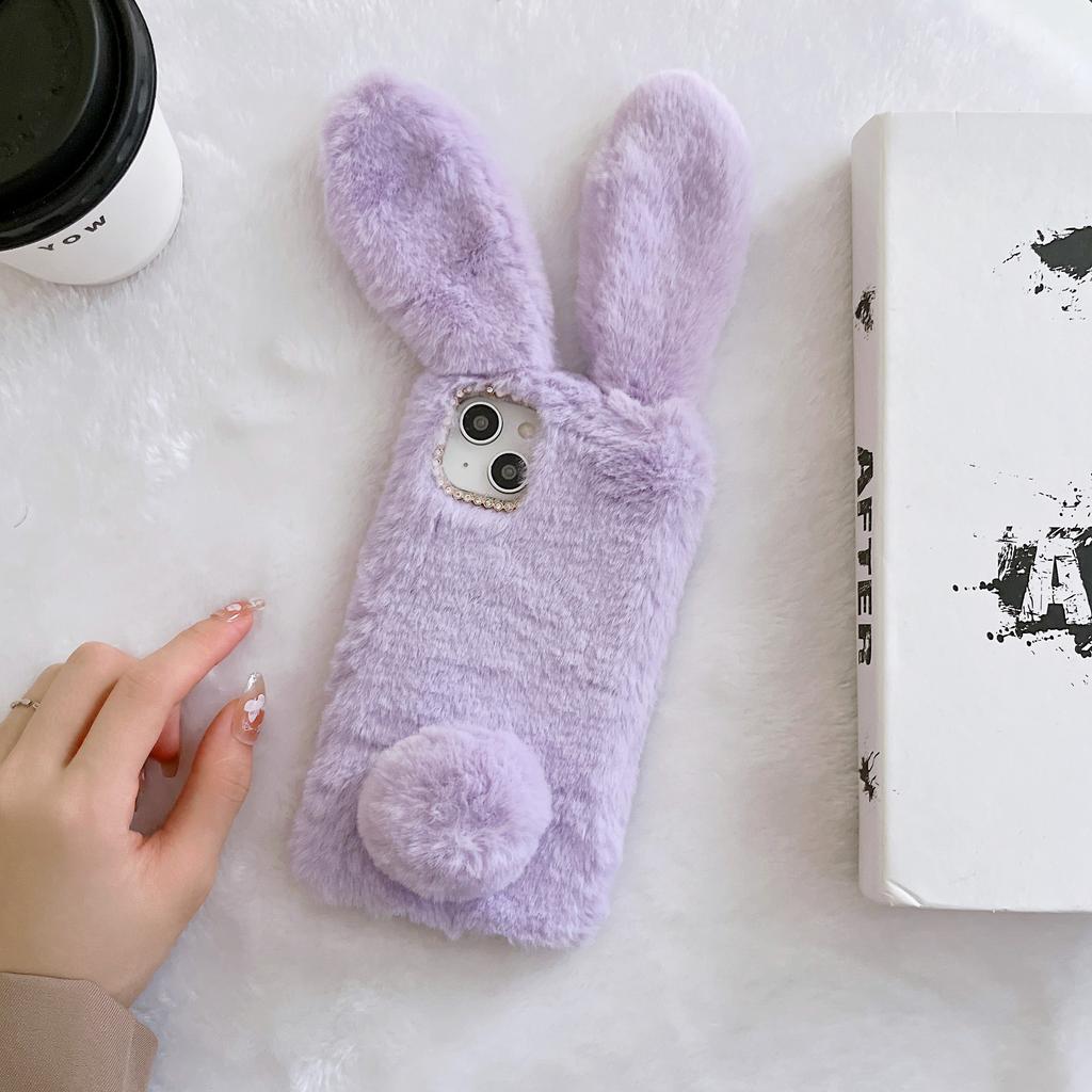 Bunny Rabbit Plush Case For Samsung S23 S22 S21 Ultra S20 FE S10 S9 S8 A14 A24 A25 A13 A33 A53 A12 A22 A32 A54 A34 A31 A51 A71 A20 A50 A70 A03s A02s