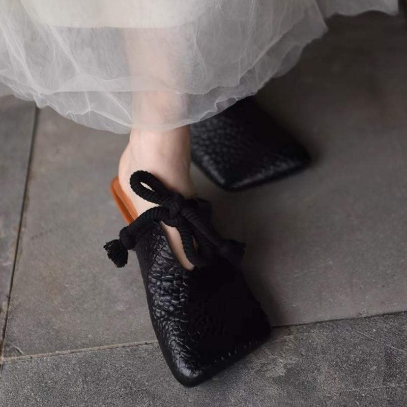 

Модные балетки с квадратным носком, тапочки, женские дизайнерские мюли, модные повседневные сандалии 2025 лето, слинбэки, шлепанцы, сандалии женские 35 чёрный