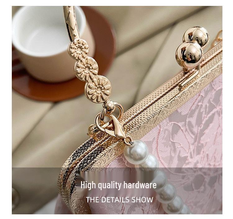 2025 Retro Pearl Cheongsam Evening Crossbody Bag - Chinese Style Kiss Lock Design