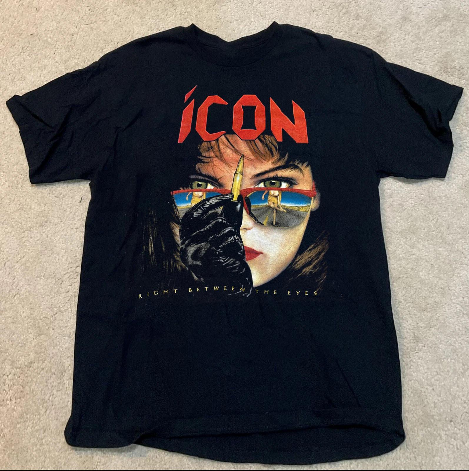 Vtg ICON BAND Right Between the Eyes Cotton Black S-5XL T Shirt AG574 S разноцветный