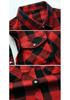 2025 Men's Plus Size Plaid Long Sleeve Shirt with Double Pockets