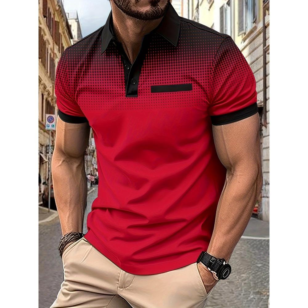 New Men Clothes Summer Short Sleeve 3D Digital Plrint Lapel Golf Polo Shirt Men Casual Tops Polo