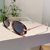 New Metal Punk Oval Sunglasses Fashion Women Men Shades Trends Luxury Brand Leopard Sun Glasses Female Retro Beach Uv400