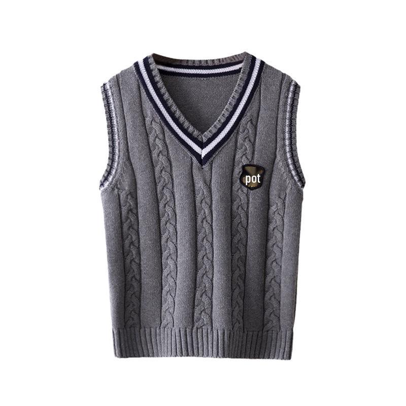 Kinder Preppy Stil Baumwoll-Pullunder - Frühling/Herbst Schul- oder Kindergartenuniform