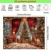 2D flat multi-functional Christmas background fabric with fireplace and tree design polyester material party background