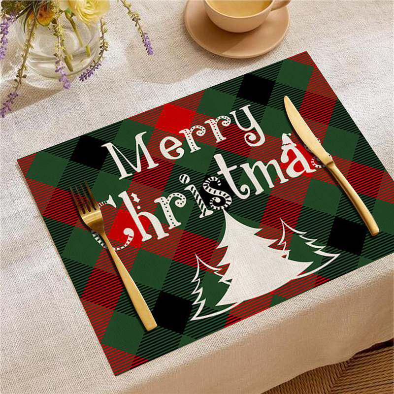 New Year Christmas Table Mat Print: Simple Home Tablecloth Placemat and Decoration