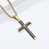 Stainless Steel Drip Oil Inclined Cross Necklace Niche and Personalized Quality Titanium Steel Pendant