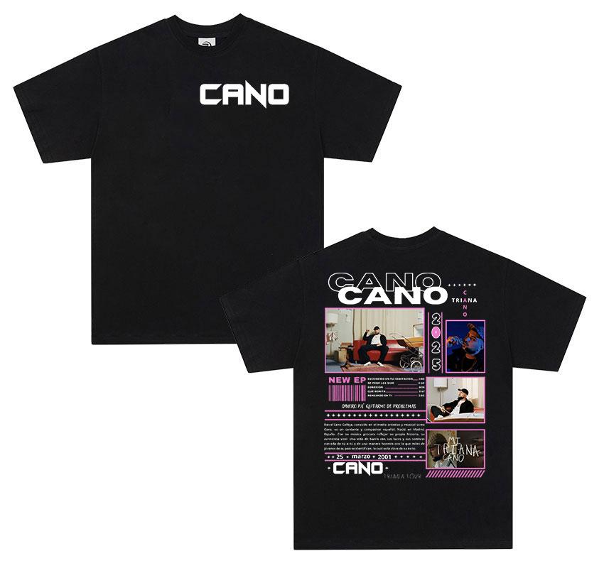 

Rap Singer Cano Triana Tour 2025 Pattern Tshirt Summer Mens Hiphop Punk Short Sleeved Large Cotton Tshirt Street Wear Y2K M