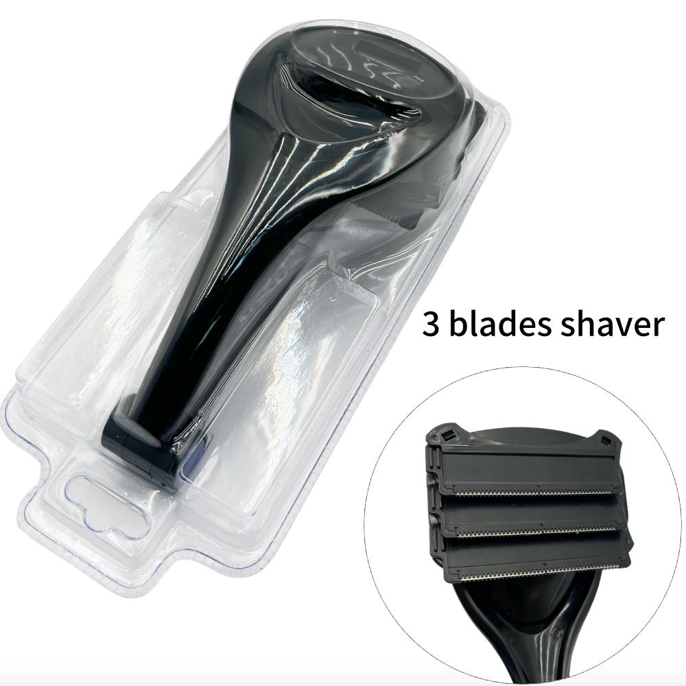 Men s Back Shaver Razor with Safety Blades | Ergonomic Handle for Wet/Dry Use | DIY Back Hair Remover Trimmer Kit with Extra Replacement Blades