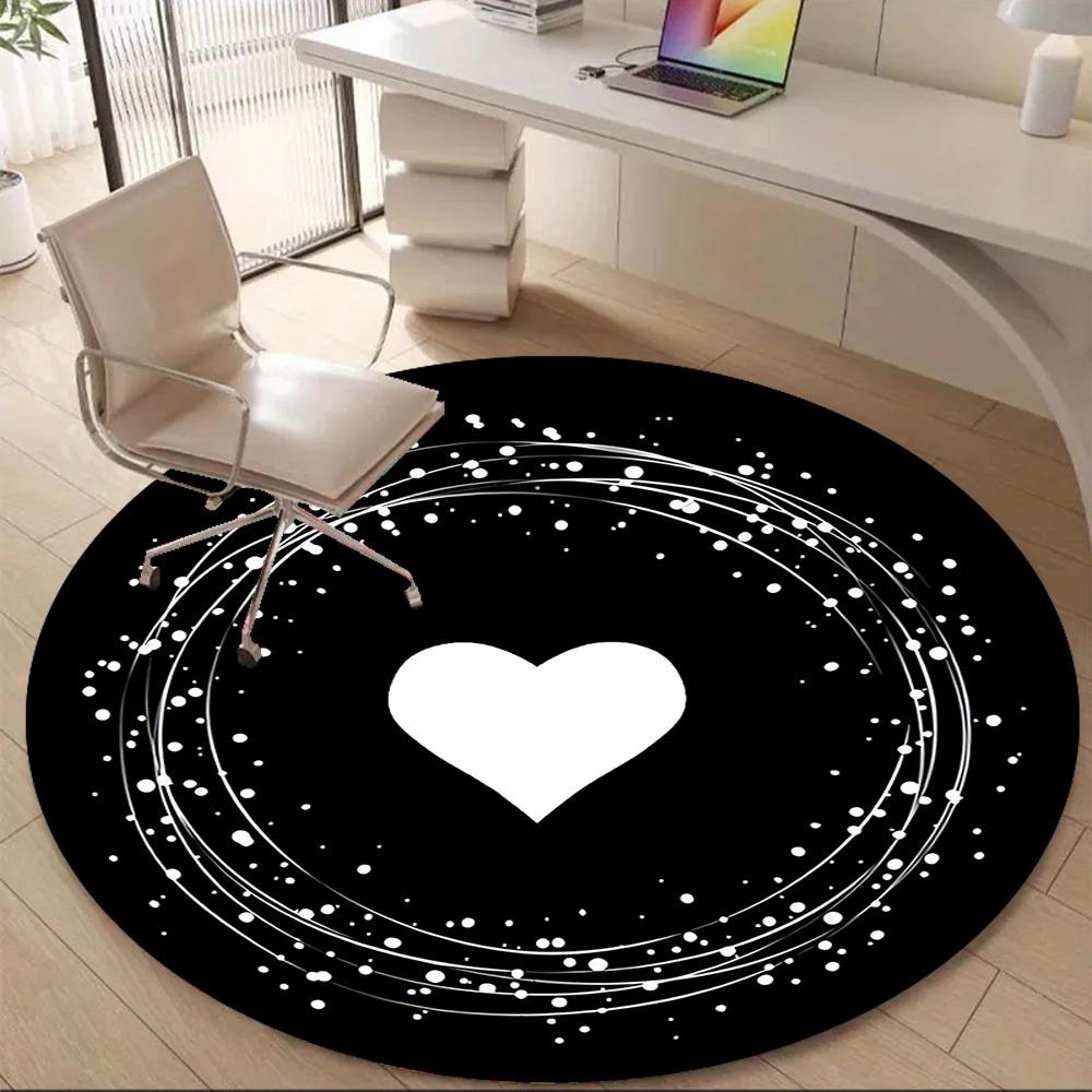 1PC Love Sparkle Office Round Area Rug, Mat Suitable ForOffice, Under Office Chairs Bedroom Living Room Home Decor, Room Deco