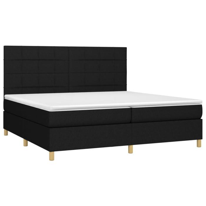 VidaXL Slat Bed Base with Mattress and LED, Upholstered Bed with Headboard, Double Bed, Adult Bedroom Bed, 3135463