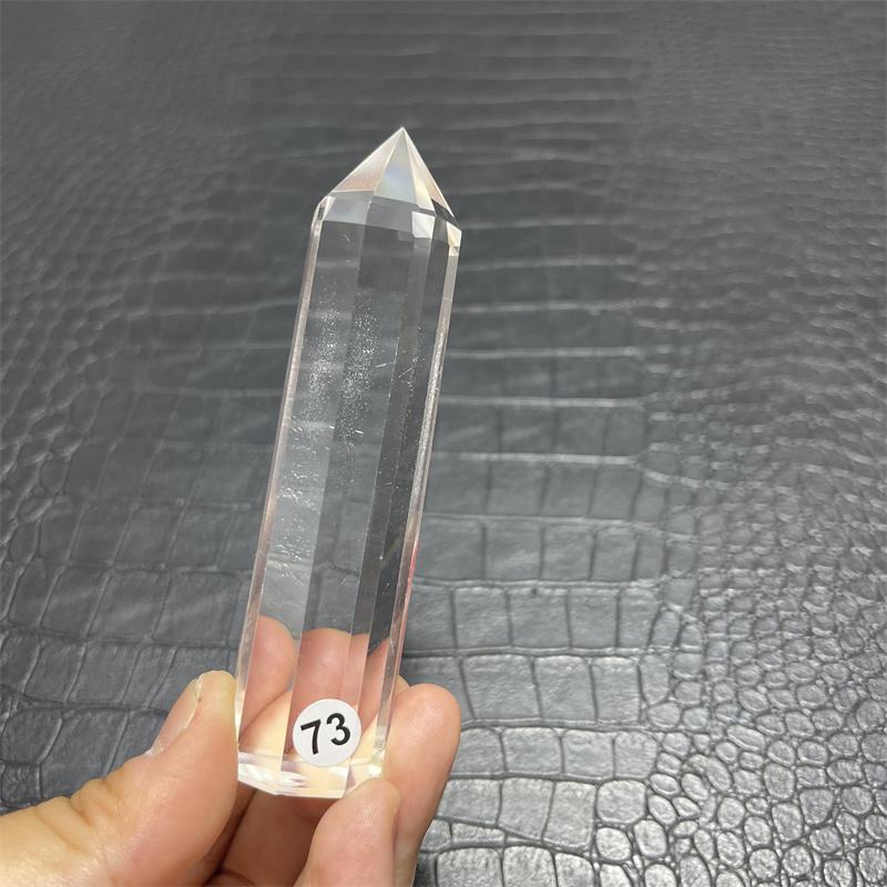 natural white smelting stone 8 side crystal point healing clear quartz crystal wand tower