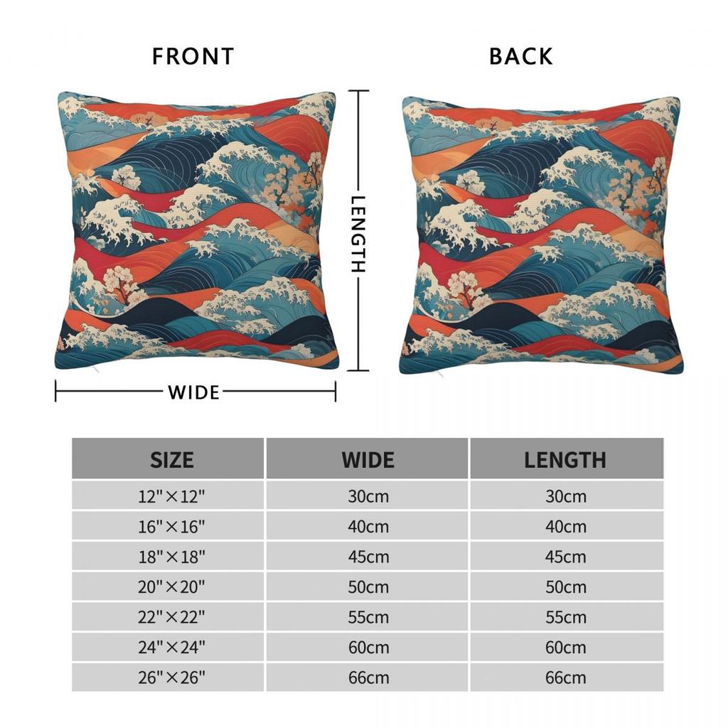 Waves Of Harmony Sakura Bird Square Pillowcase Polyester Linen Velvet Pattern Decorative Pillow Case Sofa Seater Cushion Cover