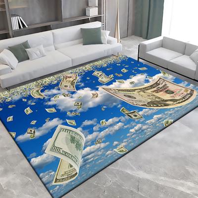 3D Dollar Printed Carpet Living Room Decorative Home Foyer Bedroom Bathroom Door Covers Non-Slip Area Rugs Non-Slip Area Rugs