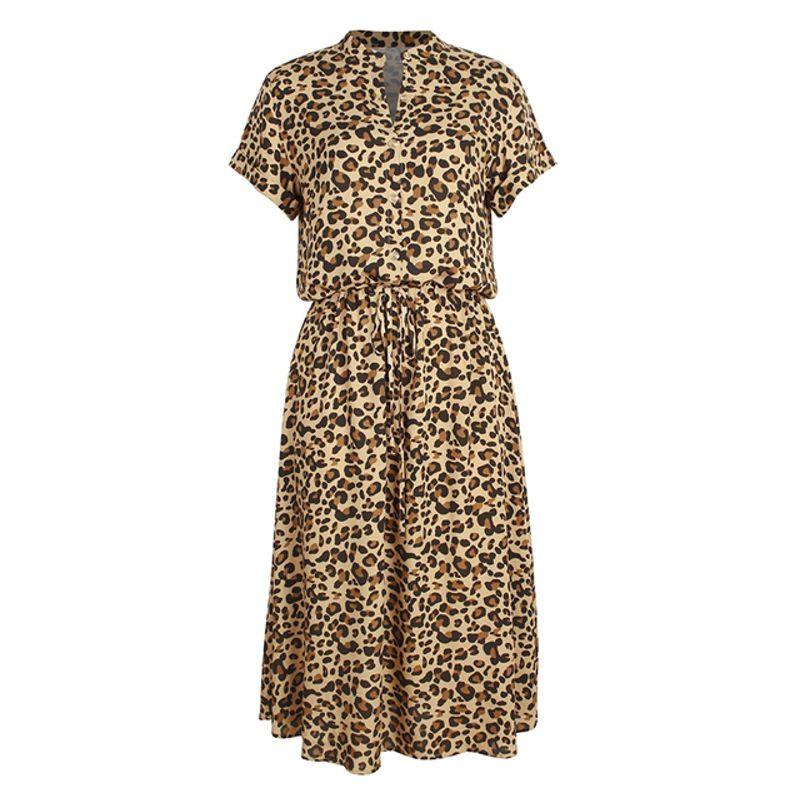 

Summer Dress Female A- line Loose Women Beach Dress Khaki L