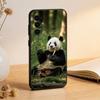 Animal Panda Phone Case Black Silicone Soft For Samsung S25,S24,S21,S22,S23,S30,Ultra,S20,Plus,Fe,Lite