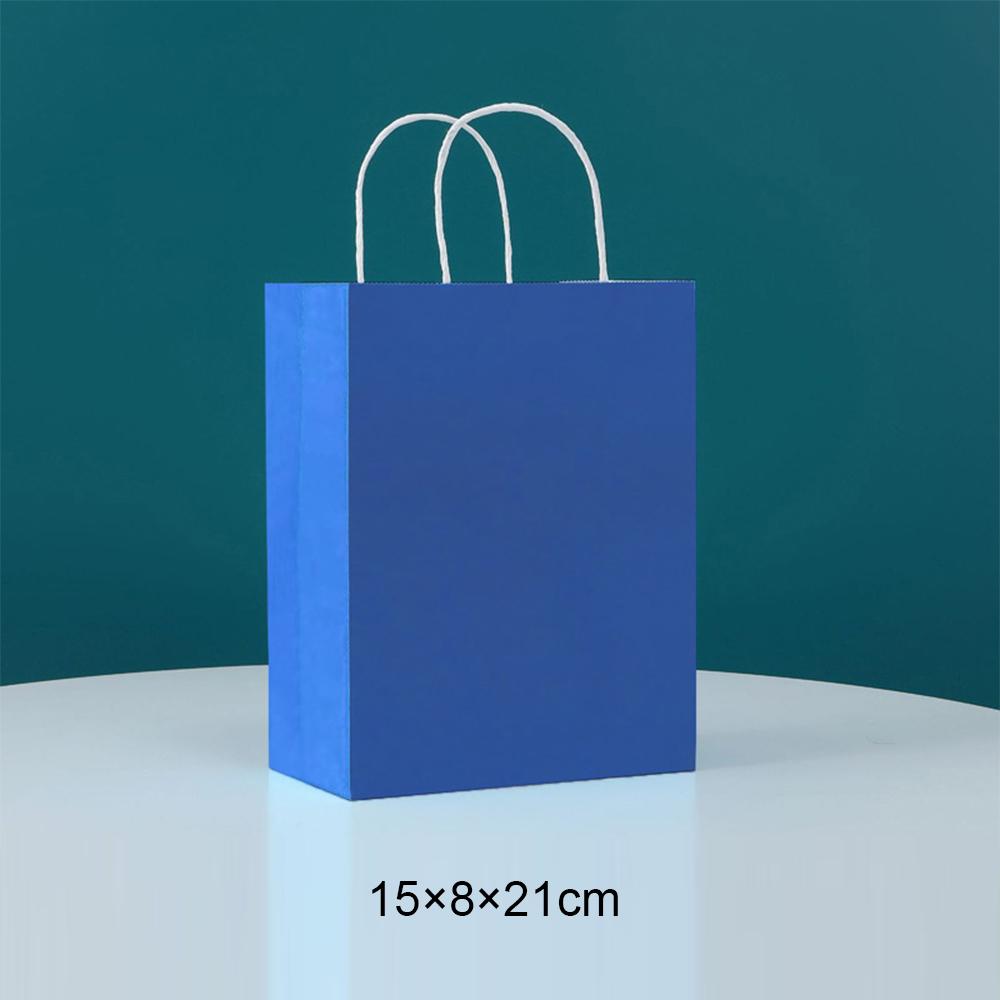 10/20/30/40/50pcs Candy Colorful Shopping Bags With Handle for Wedding Birthday Party Decoration Kraft Paper Bags Gifts Supplies