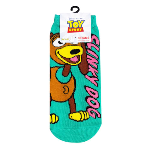 Small Planet Disney Pixar Character Socks, Toy Story/Slinky Dog Logo, Green, Women's Size 23-25cm