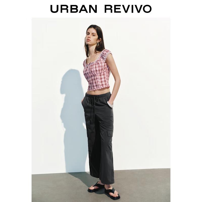 UR Women s City Safari Elastic Waist Wide-Leg Cargo Pants L