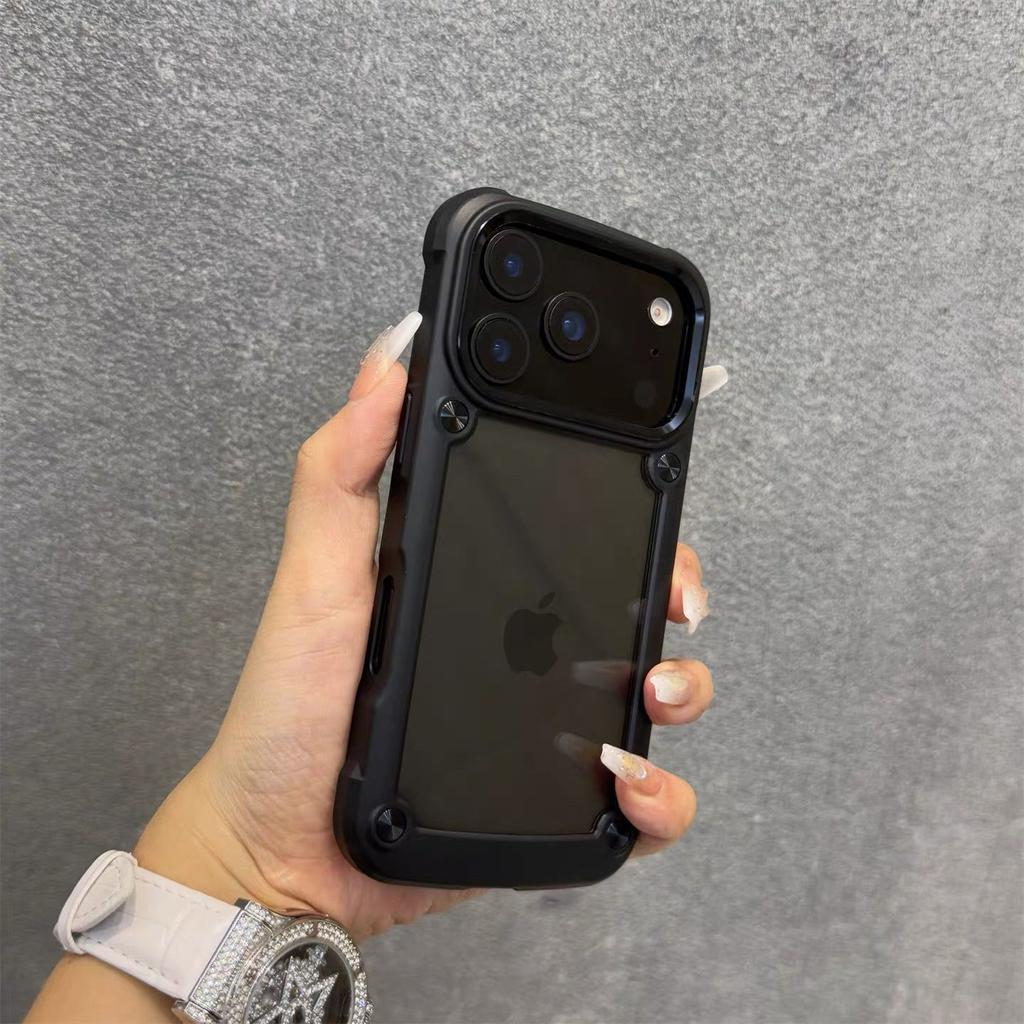 Shockproof armor Clear Acrylic Phone Case For iPhone 17 16 15 14 13 12 11 Pro Max Plus XR XS X Bumper Hard Cover Funda