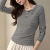 Navava Women Slim FiT STripe Henley Neck Long Sleeve T shirT nT3203