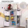 Storage Shelf for Kids, 3 Non-Woven Fabric Drawers, MDF, Anti-Tip, Grey