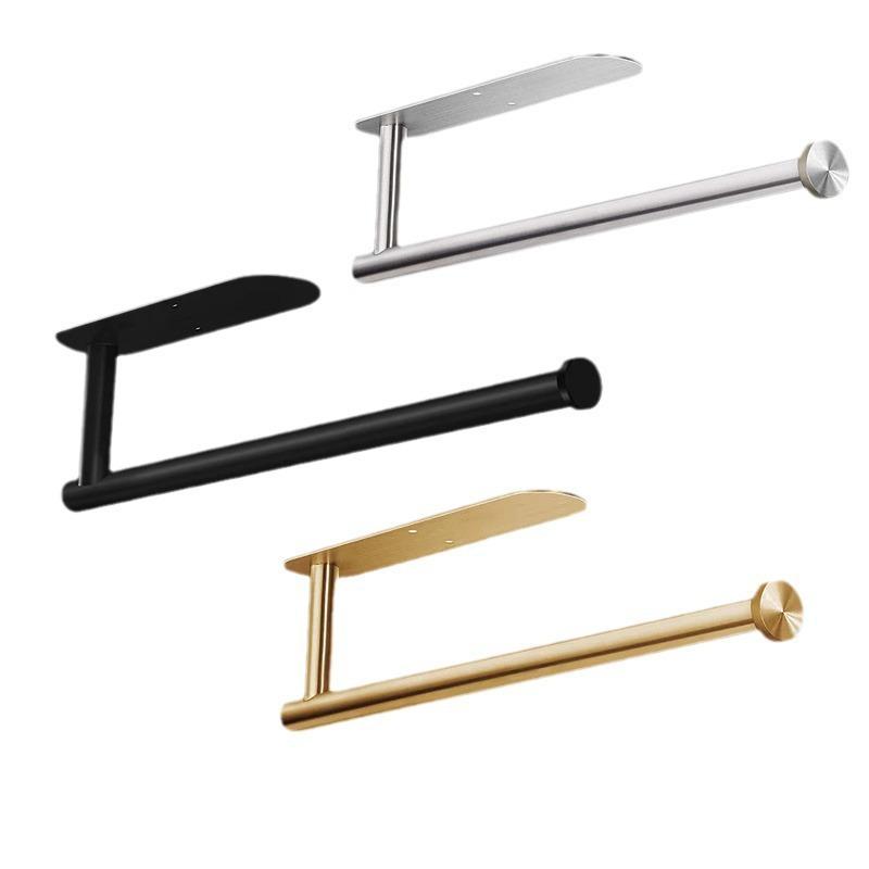 Stainless Steel Punch-Free Cabinet Holder for Napkins, Paper Towels, Plastic Wrap, and Toilet Paper Rolls