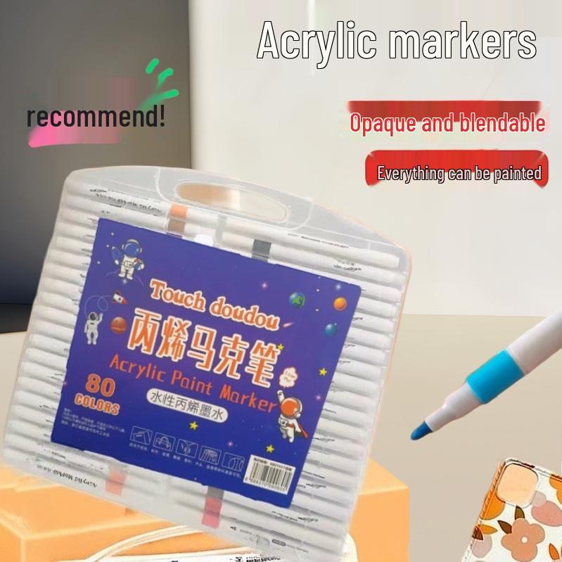 

Акриловые маркеры на водной основе, непрозрачные, для детского рисования и дудлинга 24 Colors Acrylic Marker Pen [Round Barrel]