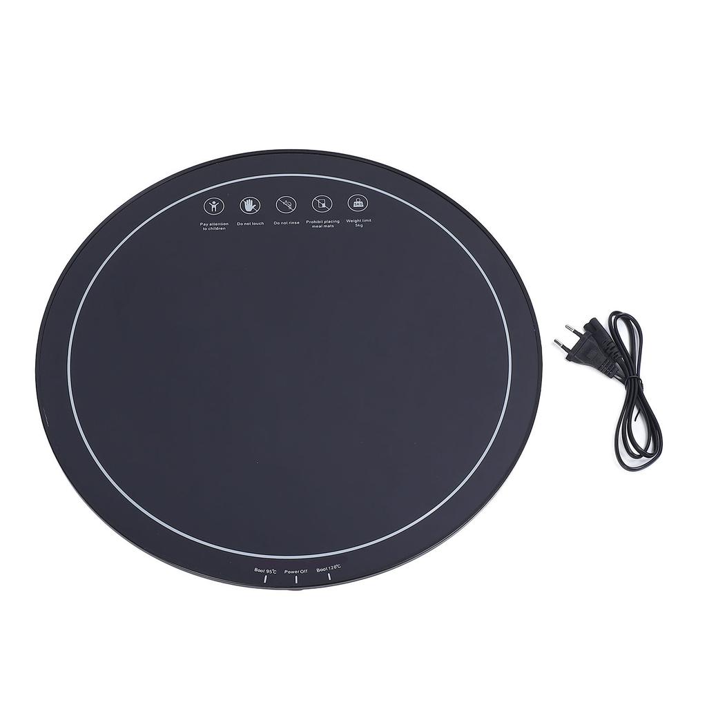 Platou Electric de Încălzire pentru Servire 18,1 Inch Rotund Termostat Inteligent Încălzitor Mare pentru Mâncare pentru Petreceri Bufet