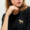 1Pc Zinc Alloy Vintage Horse Brooch Gift Diamond Inlaid Exquisite Vintage Cloth Decoration