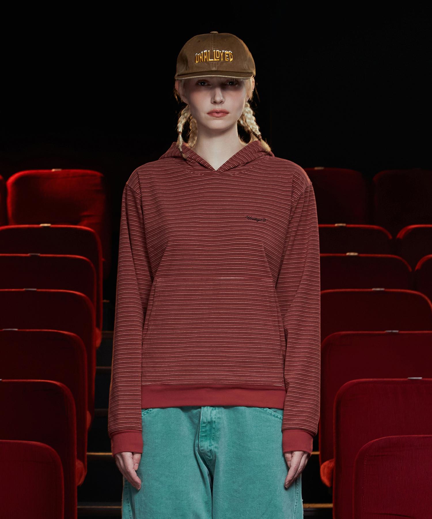 Analogoid Stripe Logo Hoodie / Burgundy Burgundy/M
