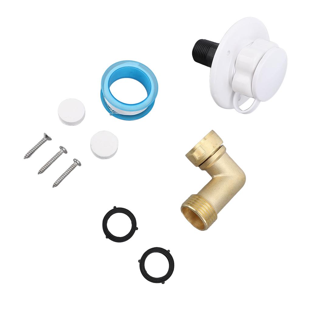 10PCS RV Water Fill Inlet Kit Brass with Hose Elbow Check Valve Hookup Connector for Motorhome Trailer Marine 90