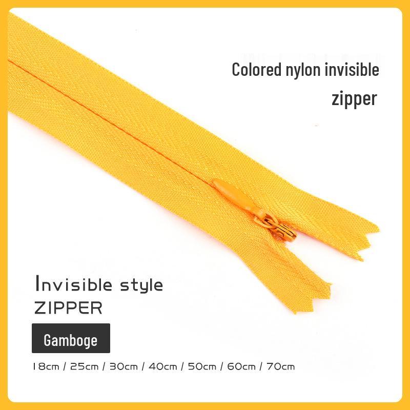 Fermeture éclair invisible colorée pour jupes, pantalons et chemises (18-70CM)