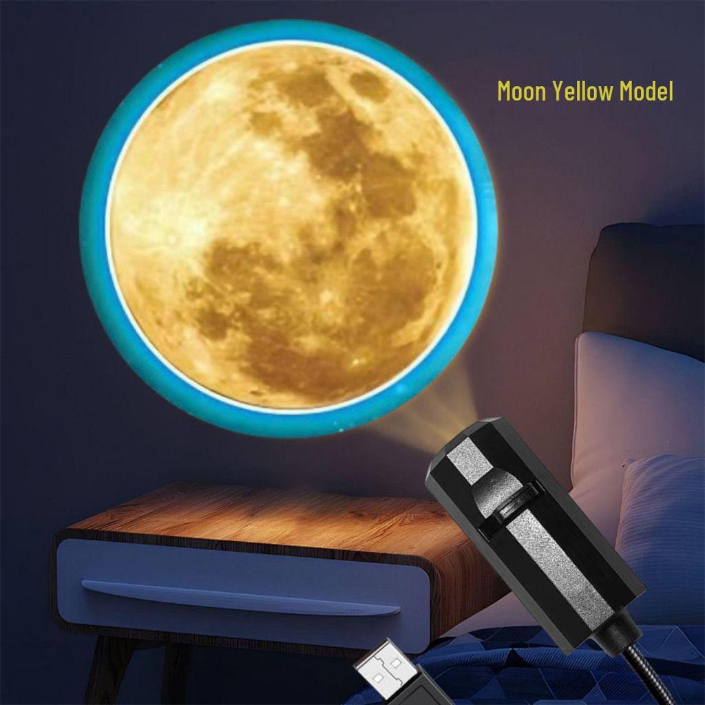 Creative Starry Sky Night Light: Earth and Moon USB Projection Atmosphere Light.