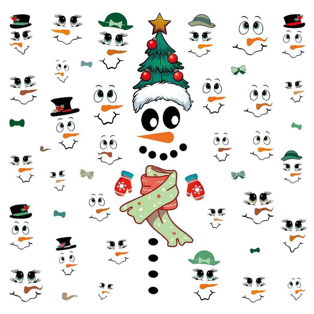 Christmas Snowman Sticker Pvc Holiday Gift Decoration Wall Sticker Refrigerator Sticker Cup Sticker Notebook Sticker