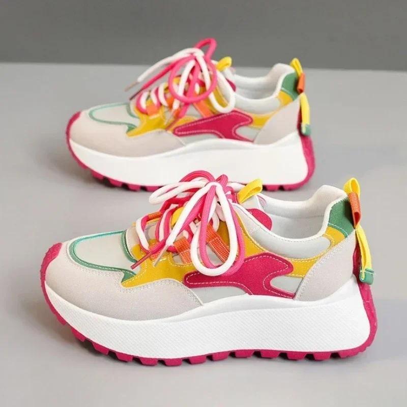 Fashion 2024 Originality Womans Chunky Vulcanized Shoes High Quality Colorful Dress Casual Sneakers Little White Shoes Tennis Shoe Mujer