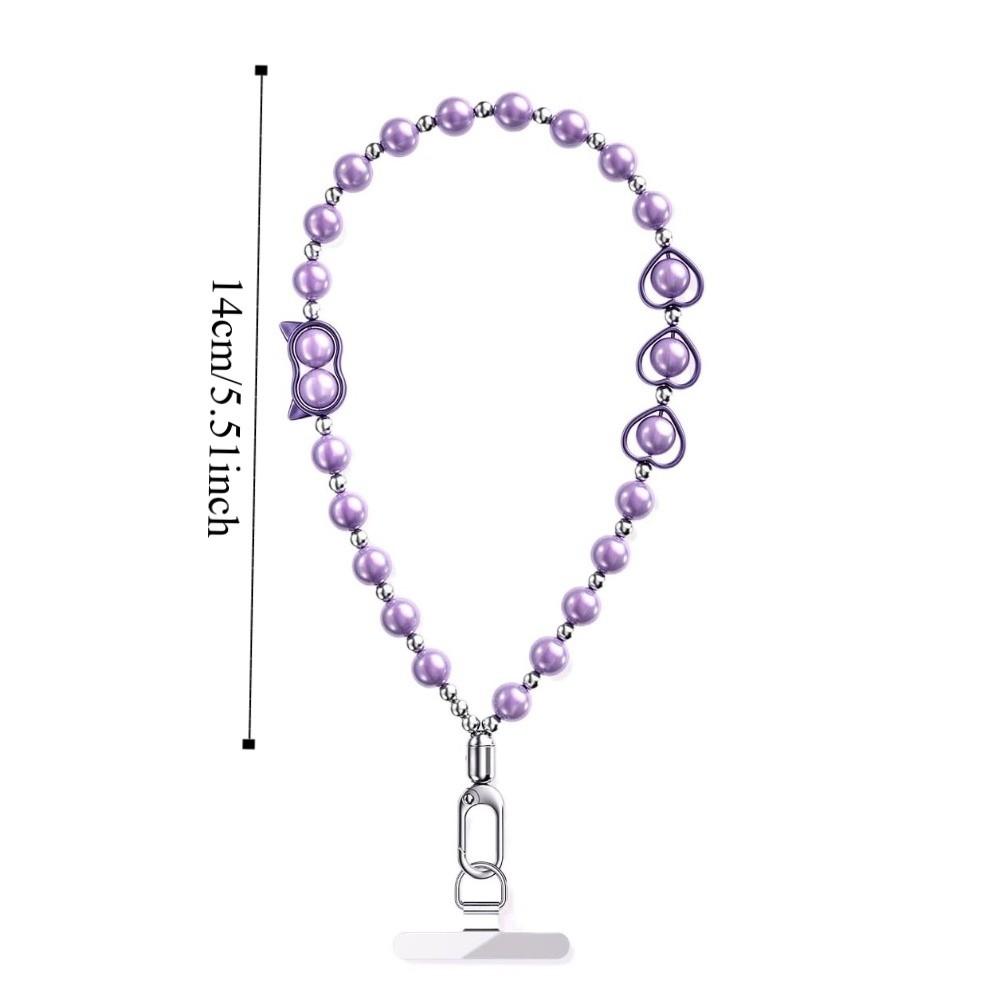 Mobile Phone Chain Hanging Rope Chain High-end Bead Wrist Style Pearl Chain Rope Short Style with Gasket Anti Loss Hanging Rope