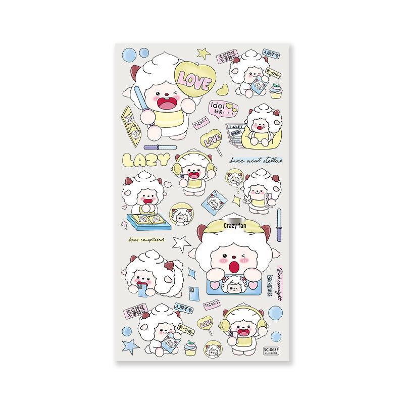 Sky Original Extra-Large Cute Cartoon Embossed Sticker for DIY Journals & Mobile Phones