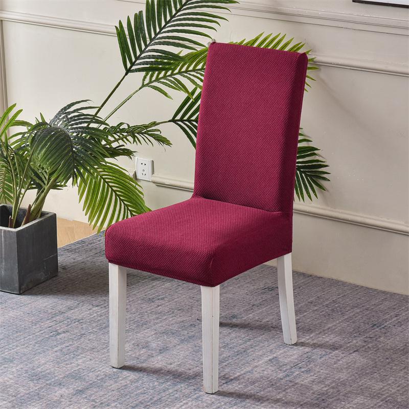 1pc Jacquard Elastic Dining Chair Cover Stretch Chairs Slipcovers Universal Size Seat Covers for Kitchen Wedding Banquet Home