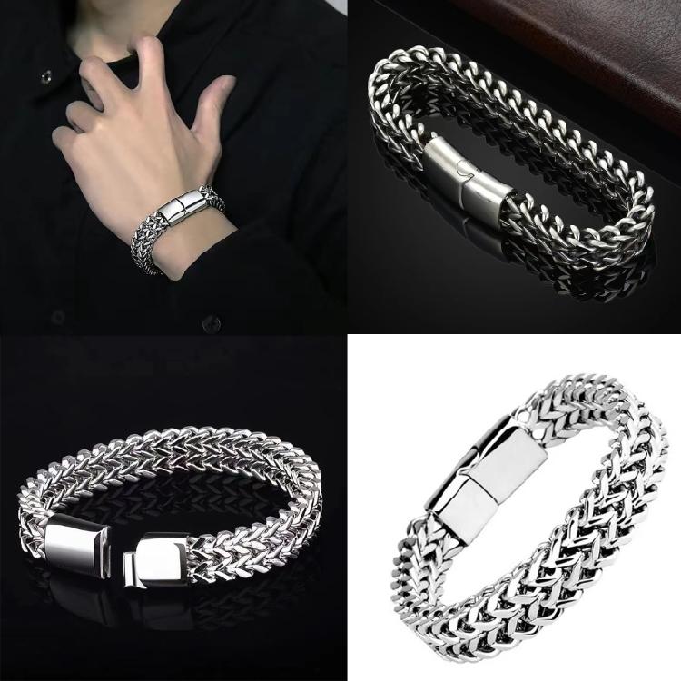 Fashionable Stainless Steel Bangle Women Link Chain Bracelet Wrist Jewelry Stainless Steel Texture for Various Occasion