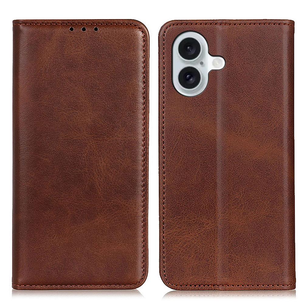 For iPhone 16 Case Magnetic Absorption Split Leather Folio Phone Cover