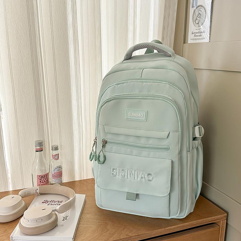 Girls Letter Backpack High School Students Schoolbag