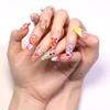 3D tropische Blumen-Nagelspitzen mit Strass-Schmetterlingen - Bunte französische Falschnägel für Kunstfertigkeit