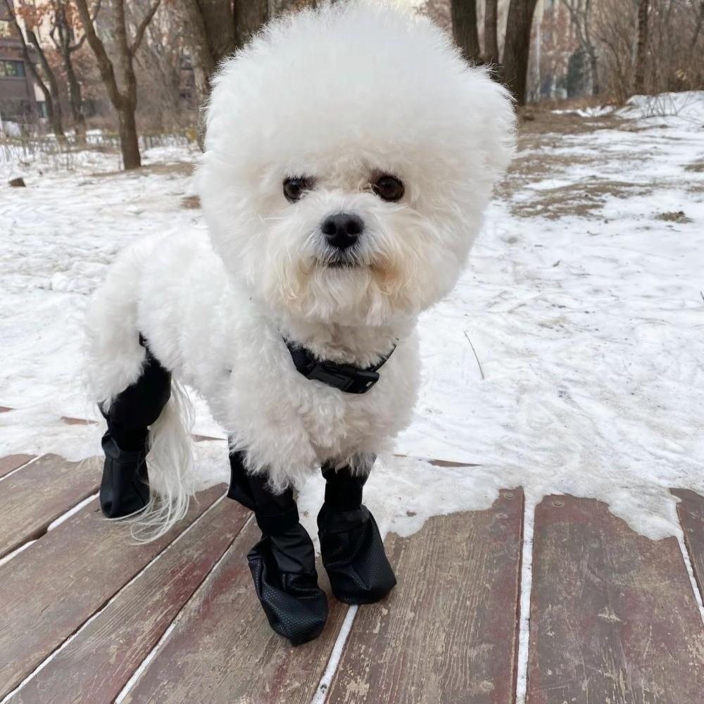 Breathable Dog Suspender Boots Waterproof Pets Paws Protector Anti-Slip Dog Shoes Rain Day